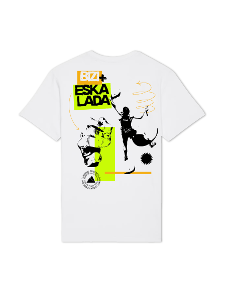 Camiseta blanca Bizi Eskalada parte trasera