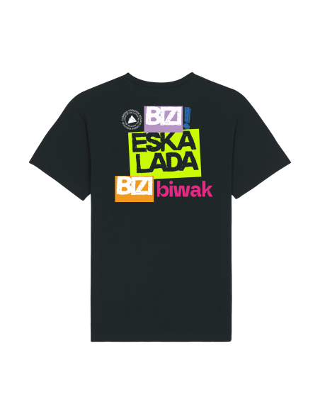 Camiseta negra Bizi Eskalada parte trasera